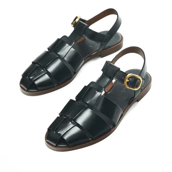 ★Massimo Dutti★ leather tie sandals Massimo Dutti | Shoes | New Massimo Duttti Black Leather